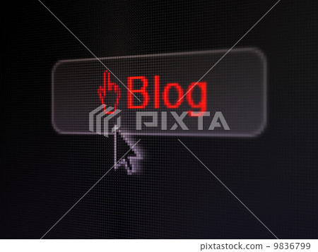 Web development concept: Blog and Mouse Cursor... - Stock Illustration ...