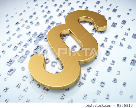 Law concept: Golden Paragraph on digital background Law concept: Golden Paragraph on digital background 9836813