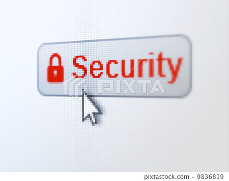 Protection concept: Security and Closed Padlock on digital button background Protection concept: Security and Closed Padlock on digital button background 9836819
