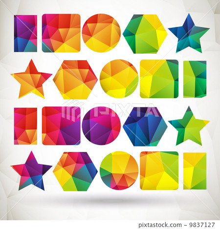 Set of Colorful  Geometric Icons 9837127