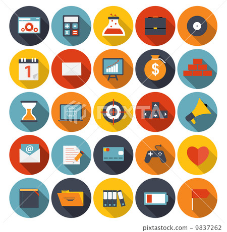 Mega Set of Flat Icons Vector Illustration. - Stock Illustration ...