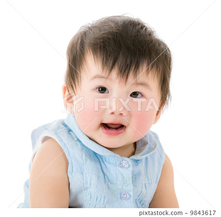 Asia baby girl isolated on white 9843617