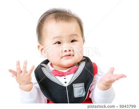 Little baby boy isolated on white 9843799