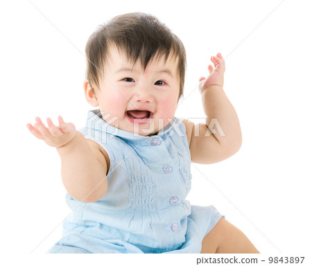 Baby girl feel happy 9843897