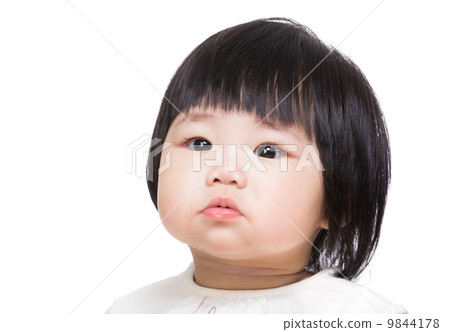 Cute baby girl looking up 9844178