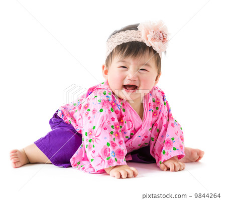 Asian baby with japanes kimono 9844264