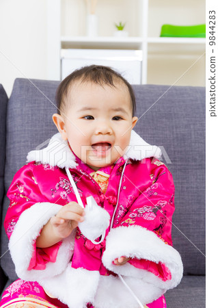Chinese baby girl feel so excited 9844283
