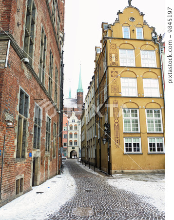 Old town Gdansk Danzig Poland, winter 9845197
