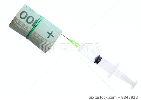 cost of health care: syringe roll of polish money 9845928