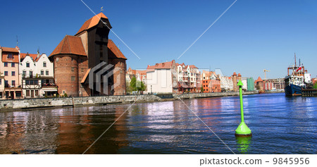 Gdansk, Danzig, Poland famous wooden crane from the 13th century 9845956