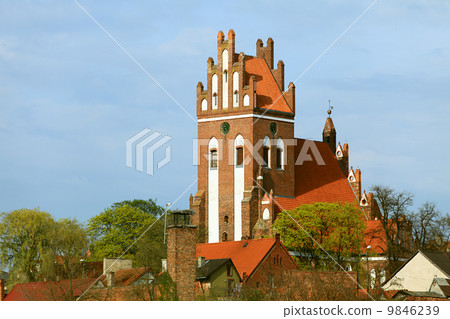 Gniew town with teutonic castle at Wierzyca river, Poland 9846239