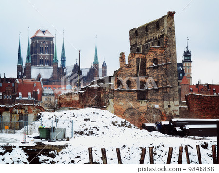Ruins of old town in Gdansk Poland 9846838