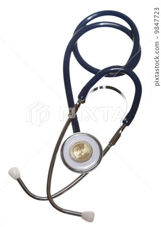 Blue stethoscope isolated on white 9847723