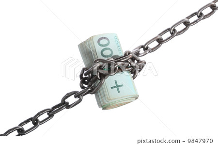 Polish currency with chain for security and investment Polish currency with chain for security and investment 9847970