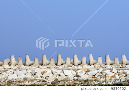 Breakwater. Harbor wall, protection Breakwater. Harbor wall, protection 9850502