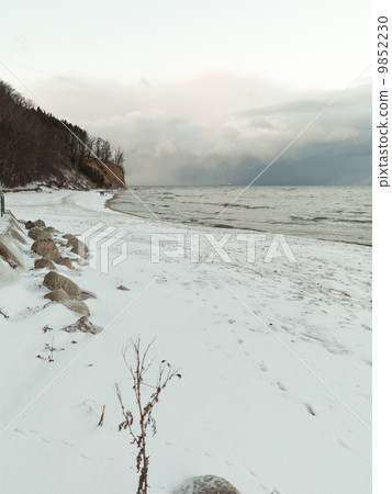 Baltic sea Gdynia, cliff in Orlowo Poland. Winter scenery Baltic sea Gdynia, cliff in Orlowo Poland. Winter scenery 9852230