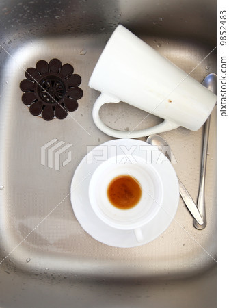 Dishwashing. White dishes in the kitchen sink. Dishwashing. White dishes in the kitchen sink. 9852483