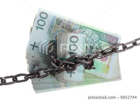Polish currency with chain for security and investment Polish currency with chain for security and investment 9852744