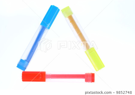 Colorful markers over a white background. 9852748