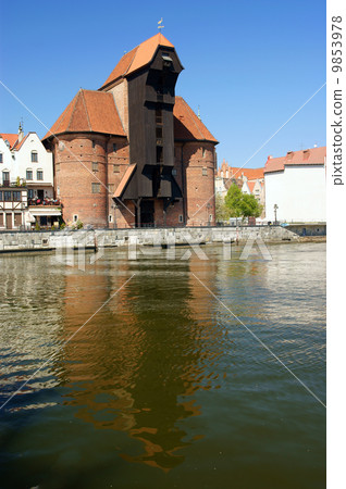 Gdansk, Danzig, Poland famous wooden crane from the 13th century 9853978
