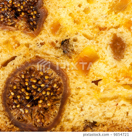 Close up fruit cake stollen as food background 9854721
