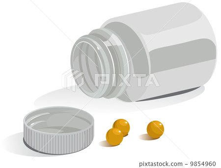 Open plastic container for tablets Open plastic container for tablets 9854960