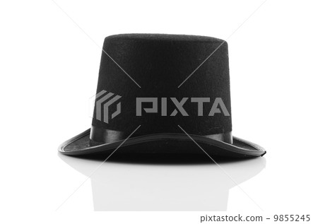 Black tophat top hat isolated on the white 9855245