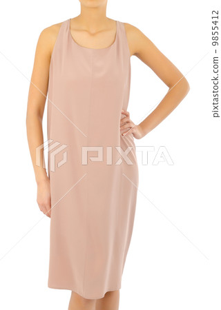 Woman in fashion dress concept on white 9855412