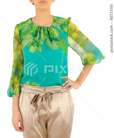 Woman in fashion dress concept on white 9855500