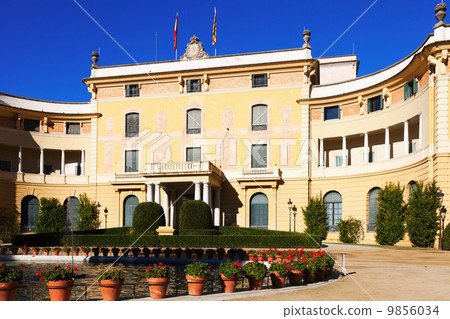 Day view of Pedralbes Royal Palace in summer Day view of Pedralbes Royal Palace in summer 9856034