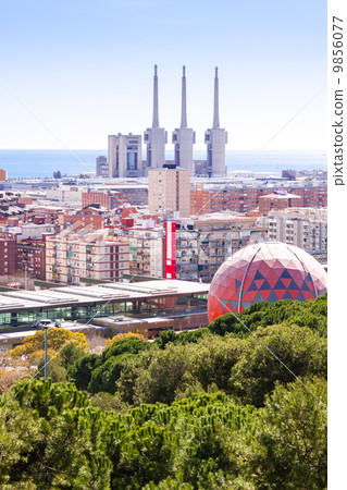 Top view of  Barcelona, Spain 9856077