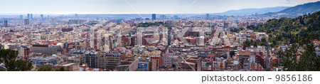 panoramic view of metropolitan area. Barcelona panoramic view of metropolitan area. Barcelona 9856186