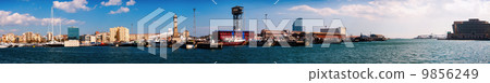 Port Vell and La Barceloneta district in Barcelona Port Vell and La Barceloneta district in Barcelona 9856249