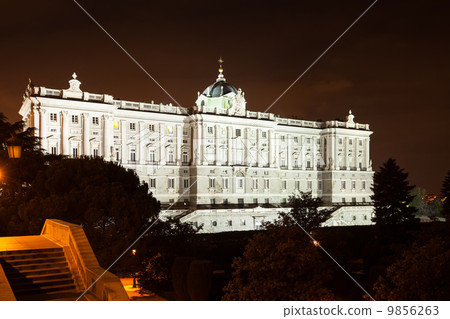 Night view of Royal Palace of Madrid Night view of Royal Palace of Madrid 9856263