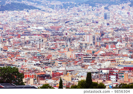 Top view of  Barcelona from Montjuic 9856304