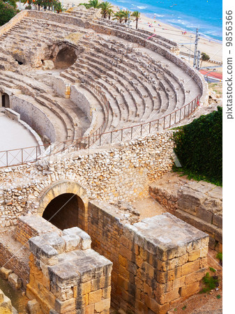Old Roman amphitheater at Mediterranean Old Roman amphitheater at Mediterranean 9856366