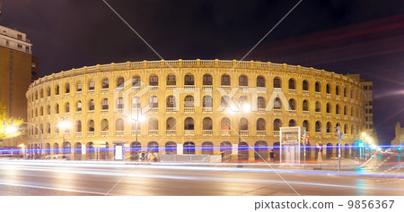 Plaza de toros in night. Valencia 9856367
