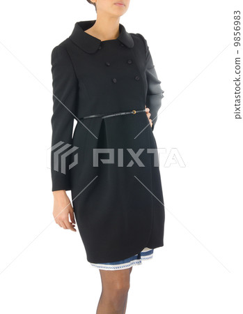 Woman in fashion dress concept on white 9856983