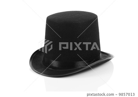 Black tophat top hat isolated on the white Black tophat top hat isolated on the white 9857013