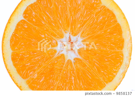 Orange fruit slice, isolated on white background 9858137