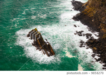 Irish coast. Breaking wave in the sea, Ireland Europe Irish coast. Breaking wave in the sea, Ireland Europe 9858270