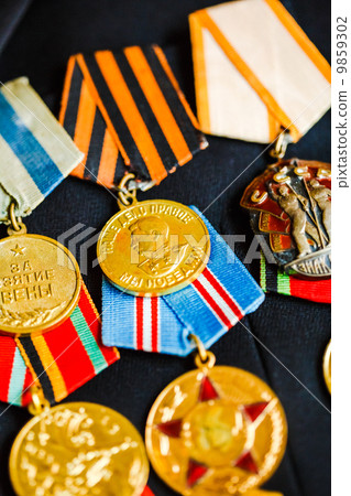 Anniversary medals of a victory in the Great Patriotic War on a Anniversary medals of a victory in the Great Patriotic War on a 9859302