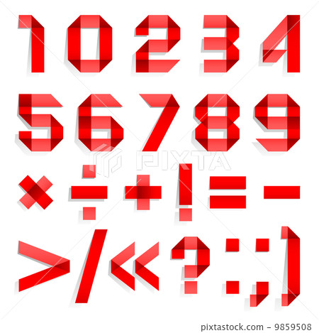 Font folded from colored paper 9859508
