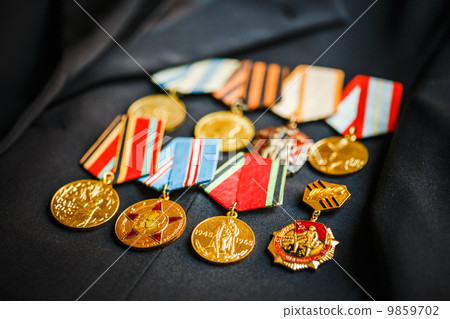 Anniversary medals of a victory in the Great Patriotic War on a Anniversary medals of a victory in the Great Patriotic War on a 9859702