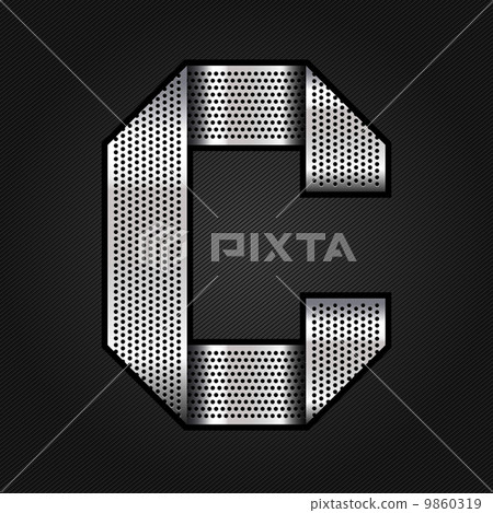 Letter metal chrome ribbon - C - Stock Illustration [9860319] - PIXTA
