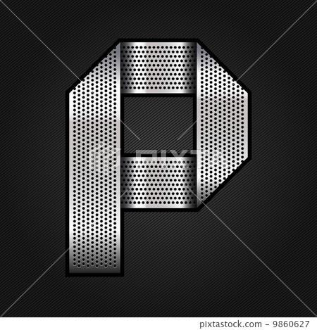 Letter metal chrome ribbon - P - Stock Illustration [9860627] - PIXTA