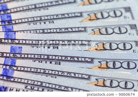 Heap of one hundred dollar bills close up Heap of one hundred dollar bills close up 9860674