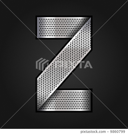Letter metal chrome ribbon - Z - Stock Illustration [9860799] - PIXTA
