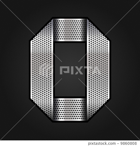 Number metal chrome ribbon - 0 - zero - Stock Illustration [9860808 ...