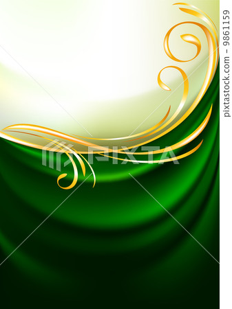 Green fabric curtain, background Green fabric curtain, background 9861159